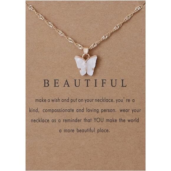 Rrdaily 9 Pcs Dainty Colorful Butterfly Pendant Necklace Set for Women,Bohemian - Picture 4 of 7